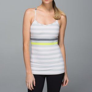 Lululemon Power Y Tank Striped  Gray Yellow top 4
